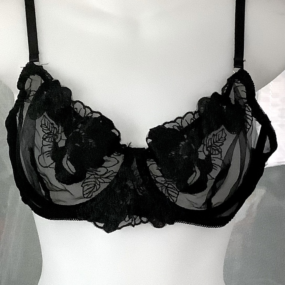 FLORAL AND LACE EXQUISITE EMBROIDERY LINGERIE SET NWOT - Picture 5 of 12